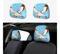 JxWCher 2 Pack Car Headrest Covers, Flying Seagulls Print Universal Fit Seat Headrest Protector Stylish Seat Accessories, for Most Cars