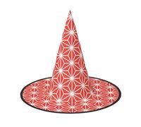 JxWCher 2 PCS Halloween Witch Hat for Adults, Red Diamond Print Classic Pointed Wizard Costume Cap Party Accessory