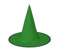 JxWCher 2 PCS Halloween Witch Hat for Adults, Solid Forest green Print Classic Pointed Wizard Costume Cap Party Accessory