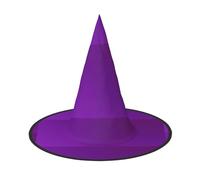 JxWCher 3 PCS Halloween Witch Hat for Adults, Solid color dark purple Print Classic Pointed Wizard Costume Cap Party Accessory