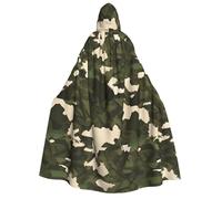 JxWCher Adult Halloween Hooded Cape,Black and white giraffe Print Witch Hooded Robe, Long Cloak for Costume Party Cosplay, Army Camouflage, One Size