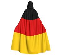 JxWCher Adult Halloween Hooded Cape,Portuguese flag Print Witch Hooded Robe, Long Cloak for Costume Party Cosplay, German Flag, One Size