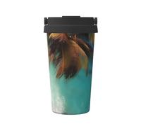 JxWCher Caribbean Islands Print Travel Coffee Mug 16Oz, Hot/Ice Drinking Thermal Cup, Leakproof, for Office, Car