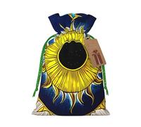 JxWCher Cartoon heart sun Print Burlap Drawstring Gift Bags for Christmas, Rustic Holiday Treat Pouches Gift Wrapping