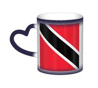 JxWCher Color Changing Mugs, Flag of Trinidad and Tobago Print Heat Change Magic Mugs, Novelty Heat Sensitive Mugs Cup Heat Reveal Milk Cup-Blue