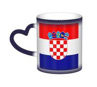 JxWCher Color Changing Mugs, Republic of Croatia flag Print Heat Change Magic Mugs, Novelty Heat Sensitive Mugs Cup Heat Reveal Milk Cup-Blue
