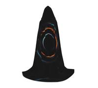 JxWCher Cosmic Black Holes Print Hooded Cloak Cape, Oversize Party Apparel Soft Costume Robe for Halloween Cosplay Large
