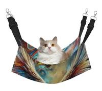 JxWCher Cozy Reversible Cat Hammock Bed for Crates & Cages,Soft Pet Resting,Abstract Angel Wings Print Playing Perch Mat