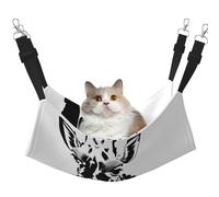 JxWCher Cozy Reversible Cat Hammock Bed for Crates & Cages,Soft Pet Resting,Black and White Giraffe Print Playing Perch Mat