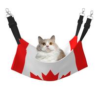 JxWCher Cozy Reversible Cat Hammock Bed for Crates & Cages,Soft Pet Resting,Canadian Flag Print Playing Perch Mat
