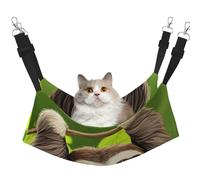 JxWCher Cozy Reversible Cat Hammock Bed for Crates & Cages,Soft Pet Resting,Cute Sloth Print Playing Perch Mat