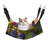 JxWCher Cozy Reversible Cat Hammock Bed for Crates & Cages,Soft Pet Resting,Desert Grapes Print Playing Perch Mat