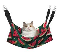 JxWCher Cozy Reversible Cat Hammock Bed for Crates & Cages,Soft Pet Resting,Dream Watermelon Print Playing Perch Mat