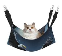 JxWCher Cozy Reversible Cat Hammock Bed for Crates & Cages,Soft Pet Resting,Eagle Under The Stars Print Playing Perch Mat