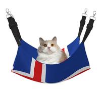 JxWCher Cozy Reversible Cat Hammock Bed for Crates & Cages,Soft Pet Resting,Flag of Iceland Print Playing Perch Mat