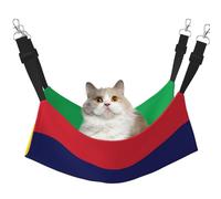 JxWCher Cozy Reversible Cat Hammock Bed for Crates & Cages,Soft Pet Resting,Flag of Mauritius Print Playing Perch Mat