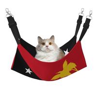 JxWCher Cozy Reversible Cat Hammock Bed for Crates & Cages,Soft Pet Resting,Flag of Papua New Guinea Print Playing Perch Mat