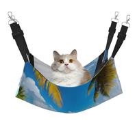 JxWCher Cozy Reversible Cat Hammock Bed for Crates & Cages,Soft Pet Resting,Maldives Holidays Print Playing Perch Mat