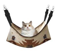 JxWCher Cozy Reversible Cat Hammock Bed for Crates & Cages,Soft Pet Resting,Native American Patterns Print Playing Perch Mat