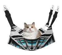 JxWCher Cozy Reversible Cat Hammock Bed for Crates & Cages,Soft Pet Resting,Octagon Building Print Playing Perch Mat