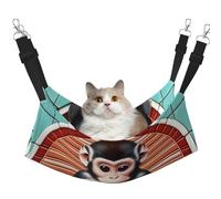 JxWCher Cozy Reversible Cat Hammock Bed for Crates & Cages,Soft Pet Resting,The Silent Monkey Print Playing Perch Mat
