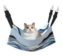 JxWCher Cozy Reversible Cat Hammock Bed for Crates & Cages,Soft Pet Resting,Waves Lapping at The Rocks Print Playing Perch Mat