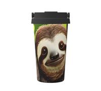JxWCher Cute Sloth Print Travel Coffee Mug 16Oz, Hot/Ice Drinking Thermal Cup, Leakproof, for Office, Car
