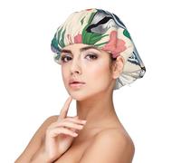 JxWCher Cute White Tiger Print Satin Sleep Cap for Women - Soft Double Layer Satin Sleep Hat, Bonnets for Hair Protection