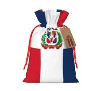 JxWCher Dominican Republic Print Christmas Gift Bag Gift Pouches with Drawstring, Rustic Holiday Party Favor Bags Small