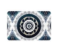 Jxwcher Door Mat - Black and White Round Totem Welcome Mat Doormat Rug Non Slip for Home Outdoors Entrance Way Doormat Entry Rugs