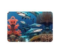 Jxwcher Door Mat - Submarine Shark Coral Welcome Mat Doormat Rug Non Slip for Home Outdoors Entrance Way Doormat Entry Rugs