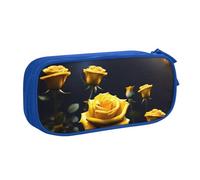 JxWCher Double Layer Pencil Case Beautiful yellow roses Print Large Pen Pouch Makeup Bag Tools Office Supplies