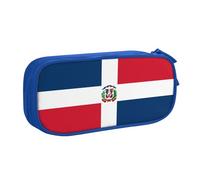 JxWCher Double Layer Pencil Case Dominican Republic Print Large Pen Pouch Makeup Bag Tools Office Supplies