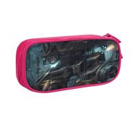 JxWCher Double Layer Pencil Case Future Robot Print Large Pen Pouch Makeup Bag Tools Office Supplies