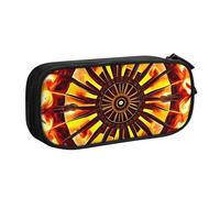 JxWCher Double Layer Pencil Case Turning the flame Print Large Pen Pouch Makeup Bag Tools Office Supplies