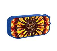 JxWCher Double Layer Pencil Case Turning the flame Print Large Pen Pouch Makeup Bag Tools Office Supplies