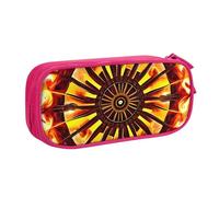 JxWCher Double Layer Pencil Case Turning the flame Print Large Pen Pouch Makeup Bag Tools Office Supplies