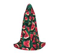 JxWCher Dream Watermelon Print Hooded Cloak Cape, Oversize Party Apparel Soft Costume Robe for Halloween Cosplay Medium