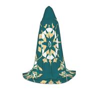 JxWCher Exotic style floral Print Hooded Cloak Cape, Oversize Party Apparel Soft Costume Robe for Halloween Cosplay Medium