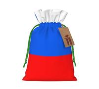 JxWCher Flag of Slovenia Print Burlap Drawstring Gift Bags for Christmas, Rustic Holiday Treat Pouches Gift Wrapping