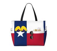 JxWCher Flag of Texas Print 28L Beach Tote Bag, Water-resistant Travel Tote, Lightweight Gym & Camping Carryall