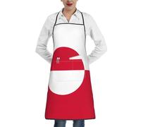 JxWCher Greenland flag Print Apron with Pocket - Water-Resistant Kitchen Apron - Adjustable Bib Apron for Cooking, BBQ, Crafts
