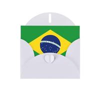 JxWCher Greeting Card Miss/thank You Card Friendship Card Blank Note with Brazilian flag - Share Love and Blessings(2PC)