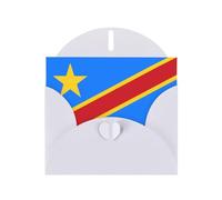 JxWCher Greeting Card Miss/thank You Card Friendship Card Blank Note with Flag of the Congo - Share Love and Blessings(2PC)