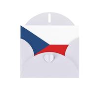 JxWCher Greeting Card Miss/thank You Card Friendship Card Blank Note with Flag of the Czech Republic - Share Love and Blessings(2PC)