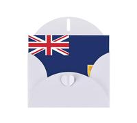 JxWCher Greeting Card Miss/thank You Card Friendship Card Blank Note with Flag of the Turks and Caicos Islands - Share Love and Blessings(2PC)