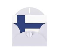 JxWCher Greeting Cards, Finnish flag Print Blank Note Cards with Envelopes for Christmas, Weddings, Thank Yous