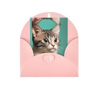 JxWCher Greetings Card Miss/thank You Card A curious cat Blank Note Birthday card with Envelopes - Friendship/Holidays/Weddings(2PC)