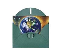 JxWCher Greetings Card thank You Card Cosmic Earth Blank Note Birthday card,Celebratory cards - Friendship/Holidays/Weddings(2PC)