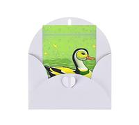 JxWCher Greetings Card Themed Holiday Card Green Duck Blank Note Birthday card with Envelopes - Friendship/Holidays/Weddings(2PC)